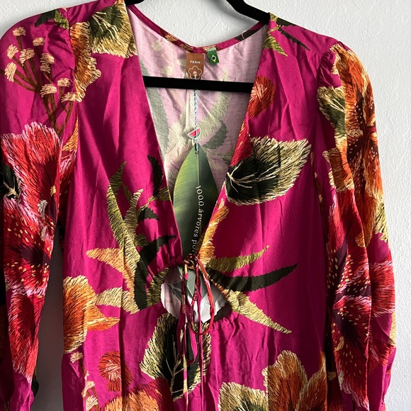 SUPER RARE NWT Farm Rio Pink Floral Dress - Picture 15 of 16